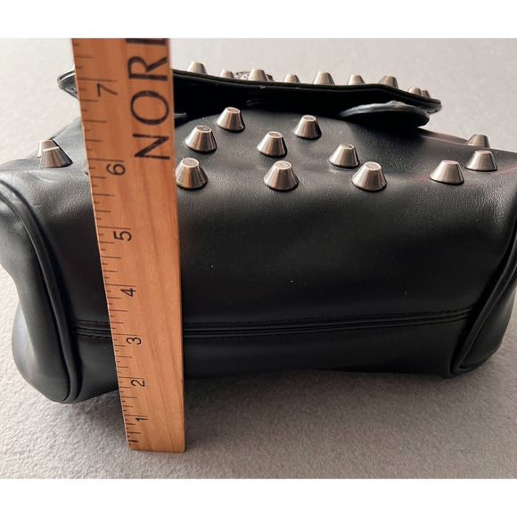 Maomaobag Black Skull Theme Studded Purse Handbag Goth Punk Biker Faux Leather - Picture 7 of 15